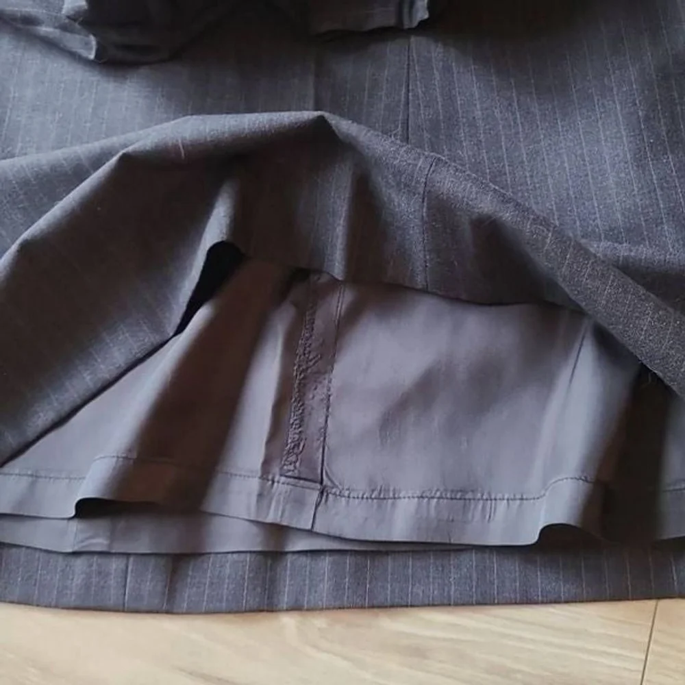 Cricketeer Dayton's Oval Room Tailored Long Lined Wool Skirt sz S Navy Pinstripe - Picture 7 of 7